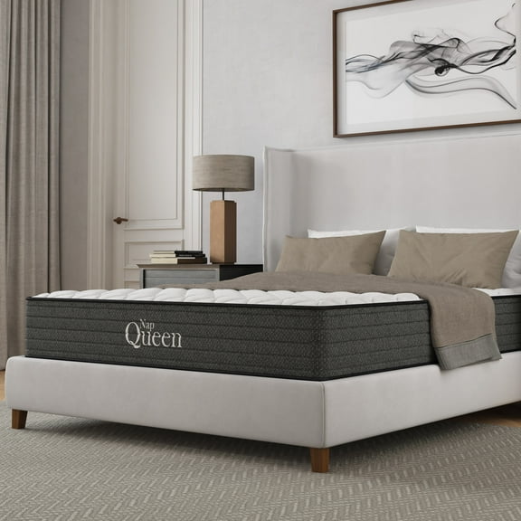 NapQueen Isabella 12'', King Hybrid Euro Top Mattress, Fiberglass-Free, Adult