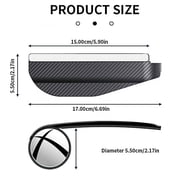 Oktree Blind Spot Mirror for Cars, Universal Fit, Carbon Fiber Black Housing, Rain Cover, Easy Install, 2-Pack