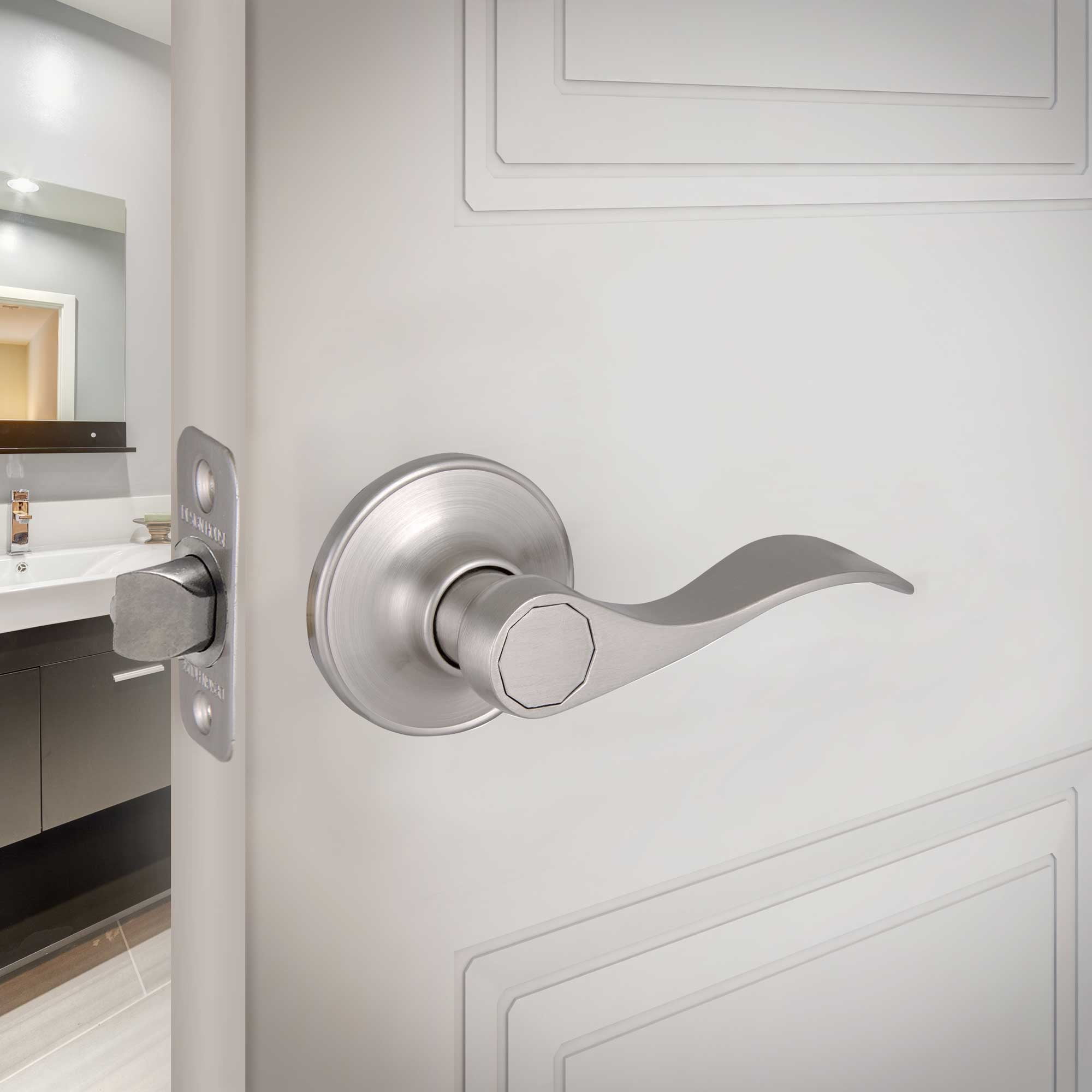 Design House WM174284 Springdale Universal Passage Hall and Closet Door Lever Satin Nickel