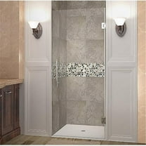 Cascadia 26 x 72 in. Completely Frameless Hinged Shower Door in Stainless Steel