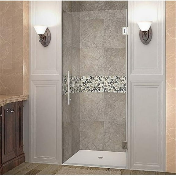 Cascadia 26 x 72 in. Completely Frameless Hinged Shower Door in Stainless Steel