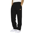 thumbnail image 3 of REALiKUN Men's Sweatpants Baggy Wide Leg, Drawstring Elastic Waist Fleece Joggers with Pockets, Open Bottom Track Pants for Gym Workout, 3 of 5