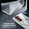 thumbnail image 2 of Transparent Case for Samsung Galaxy Z Fold 5 with Front Built-in Screen Protector - Scratch Resistant Hard PC Back Bumper Protective Shockproof Cover for Samsung Galaxy Z Fold 5,Red, 2 of 11