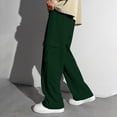 thumbnail image 5 of kpoplk Boys Sweatpants Boys Athletic Joggers Pants Kids Youth Open Bottom Pants with Pockets Drawstring(Dark Green,12-13 Y), 5 of 7