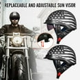 thumbnail image 2 of ILM 205V ABS Half Helmets, DOT Approved Small Men's Helmet with Helmet Bag Patriotic Flag, 2 of 6
