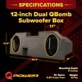 thumbnail image 3 of QPower Dual 12" Sub Enclosure for Dodge Ram 2500, 3500 Quad Cab & 1500 Crew Cab 2002-2018, 3 of 10