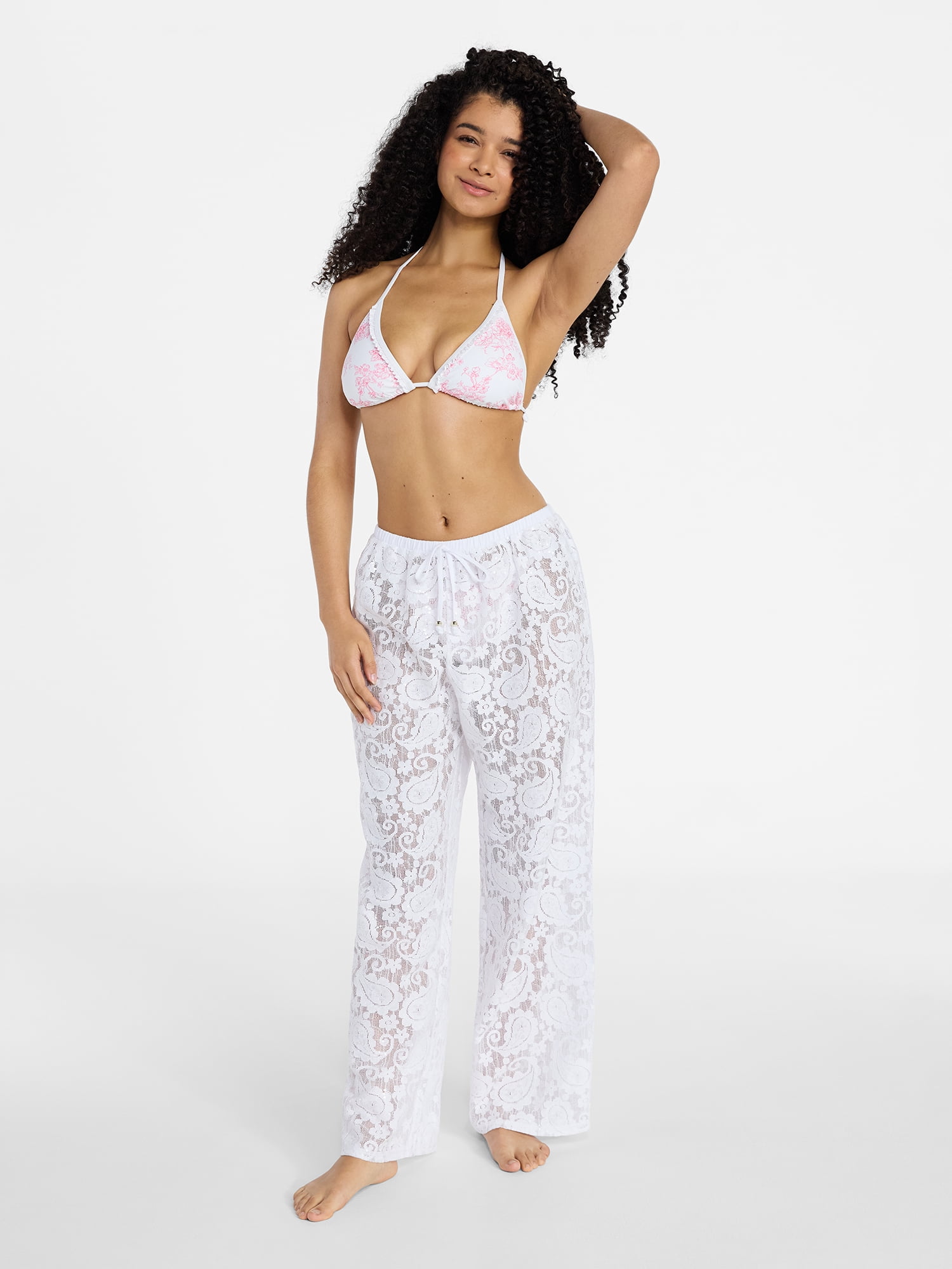 No Boundaries Lace Pants Swim Coverup, Women’s XXS-XXL