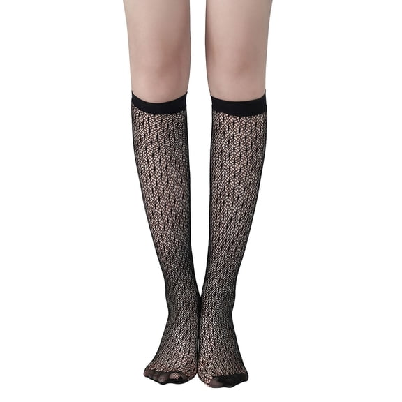 BKQCNKM Compression Socks for Women Knee High Socks for Women Womens Black Socks Lace Hollow Out Mesh Socks Compression Socks for Women Plus Size, F One Size