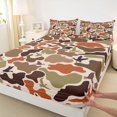 thumbnail image 3 of Manfei Rustic Camo Queen Sheet Sets,Retro Camouflage Flat Sheet,Brown Beige Queen Fitted Sheet For Boys Teens,Ultra Soft Home Decor,4pcs, 3 of 7
