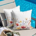 thumbnail image 4 of Pastoral Wild Flowers Throw Pillow Cover Farmhouse Floral Leaves Plants Cotton Linen Cushion Cover Throw Pillow Case with Invisible Zipper for Couch Sofa Bed Chair Car 20x20 Inch, 4 of 9