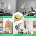 thumbnail image 5 of Towel Hooks Robe Hook Coat Hook Stainless Steel Heavy Duty Bathrooms Square Hooks Wall Mounted for Bathroom Kitchen Bedroom Brushed Gold 2 Pack, 5 of 6