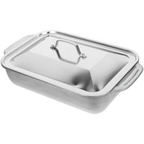 Supvox 1Set Portable Stainless Steel Roasting Pan with Deep Tray for Home Use