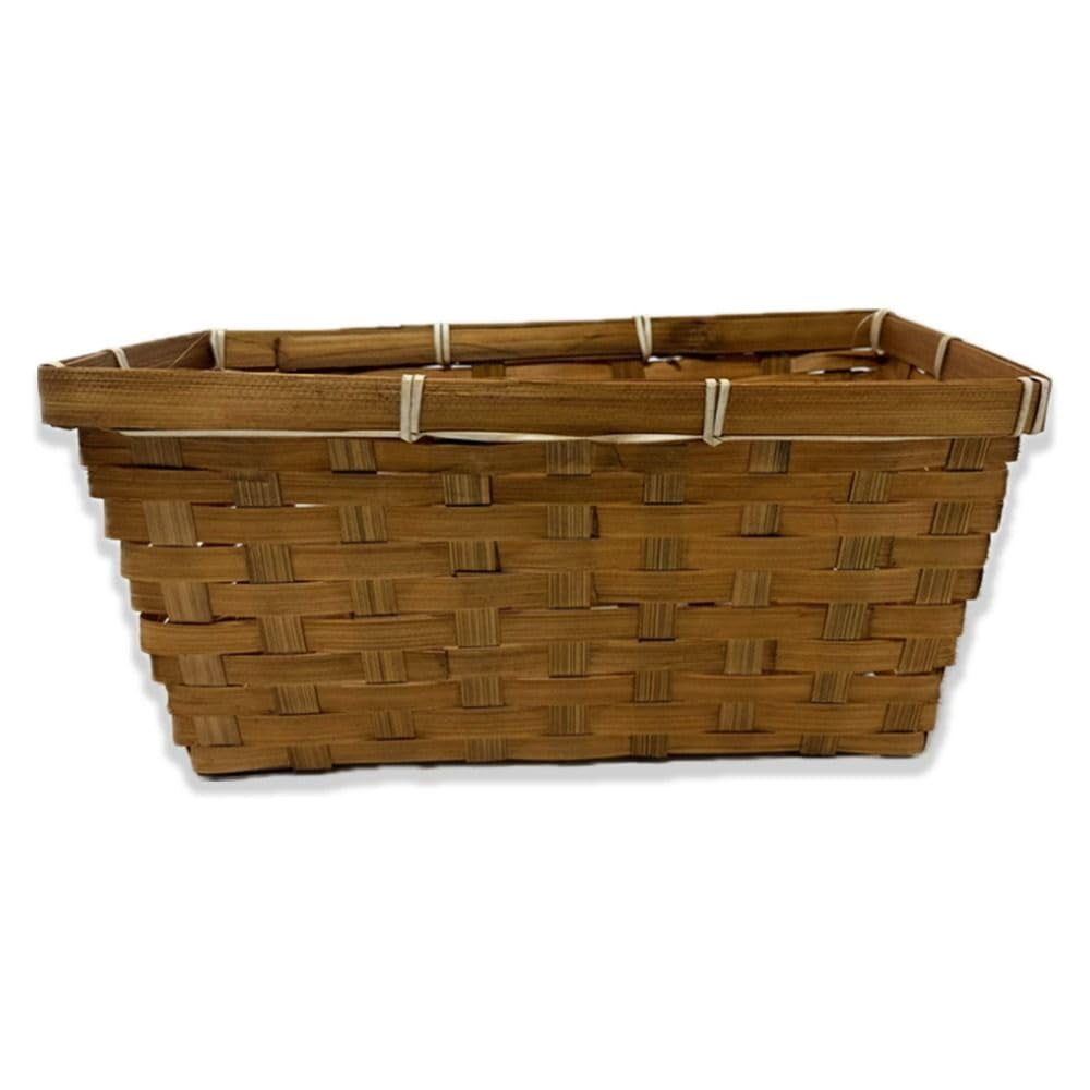 12 Pack Premium Handmade 11" Honey Bamboo Rectangular Storage Baskets – Rectangular Artisan Organizers for Events, Kitchen Pantry, Snacks, Bathroom Vanity, Entryway & Gifts – Bulk Supply Set