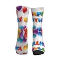 thumbnail image 2 of Women's Men's Happy Birthday Colorful Novelty Pattern Crew Athletic Socks, 2 of 7