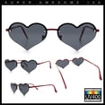 thumbnail image 2 of Womens Hippie Bubbly Heart Shape Half Rim Metal Lolita Sunglasses Red - Black, 2 of 7