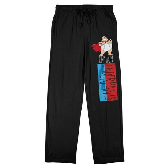 Captain Underpants Superhero & Name Men's Black Sleep Pajama Pants-XXL