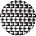 thumbnail image 3 of Round Fitted Tablecloth 52 Inch, White Buffalo Plaid Fitted Round Tablecloth Fitted Table Cloth Wipeable Tabletop Cover Wipe Clean Table Cover for Dining Table, Buffet Parties and Camping, 3 of 8