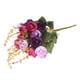 thumbnail image 5 of Ramo De Flores Artificiales De Rosas De Seda De 21 Cabezas, Flores Secas Falsas (Púrpura), 5 of 7