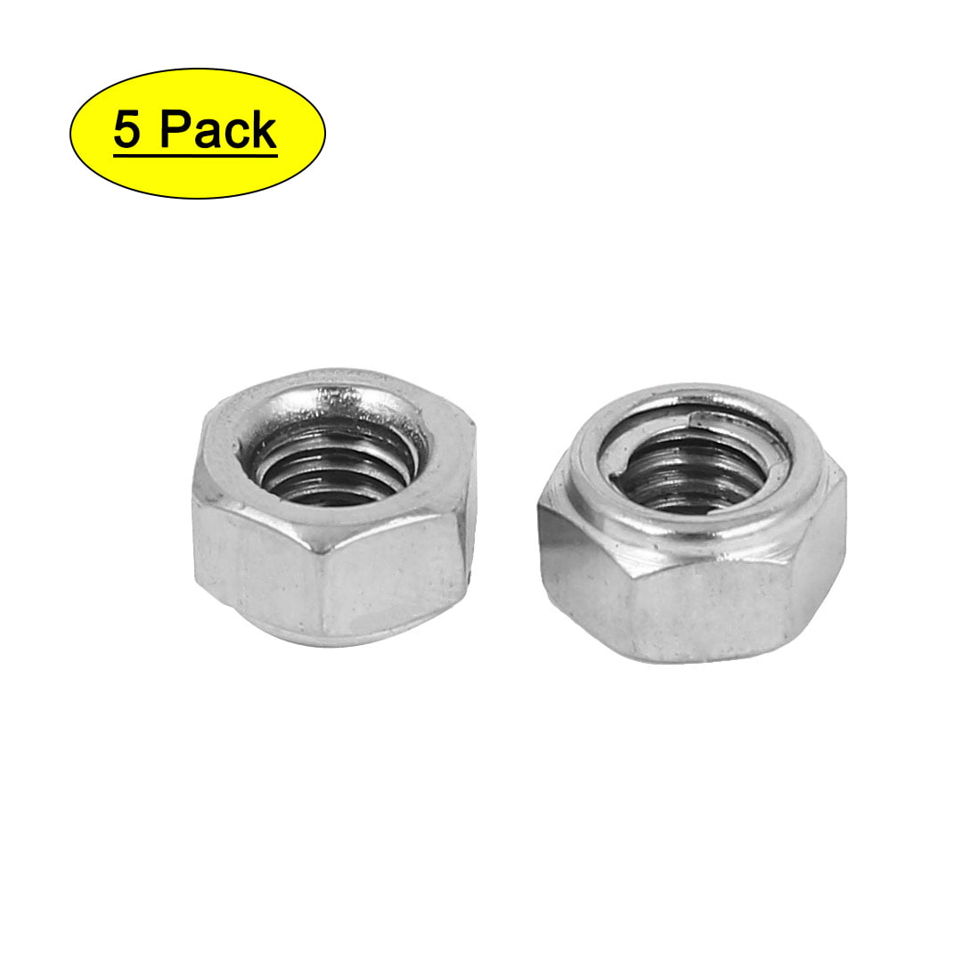 A2 Stainless Steel Qty 25 Nylon Insert Hex Lock Nut DIN 985 M5-0.8 / 5mm 