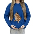 thumbnail image 4 of Duoif Chandails d'Automne pour Femmes, Haut de Mode pour Femmes - Chandail Décontracté à Col Rond avec Poche Chandail pour Femmes Bleu m, 4 of 7
