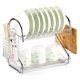 thumbnail image 4 of Estante Doble para Platos y Tazas de Acero Inoxidable y Polipropileno, Organizador de Cocina con Soporte para Tablas y Utensilios, Diseño Circular y Compacto, Incluye Accesorios, Fácil de Montar., 4 of 7