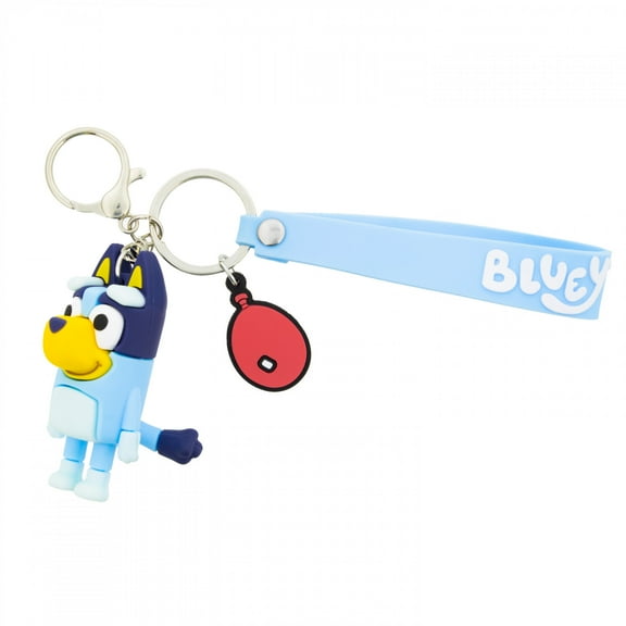 Bluey 3 3D Figural Keychain with Strap and Charms