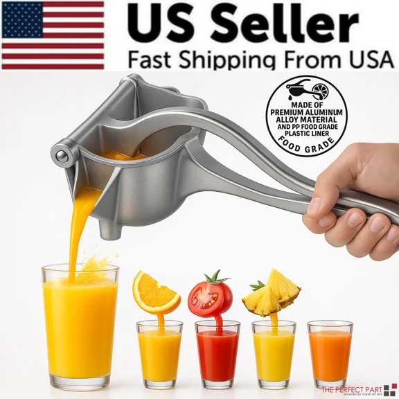 Heavy Duty Manual Fruit Juicer for Lemons, Oranges, Apples, and More, High-Quality Aluminum Alloy, Ergonomic Design