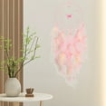 thumbnail image 5 of Vacemry Under $5 Woven Dreamcatcher Mobile, Pink Feather Hanging Ornament, Handcrafted Wall Decor for Bedroom, Bohemian Style Home Accent, 5 of 9