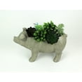 thumbnail image 6 of Zeckos Weathered Gray Resin Smiling Pig Planter Outdoor Décor 17 inch, 6 of 7