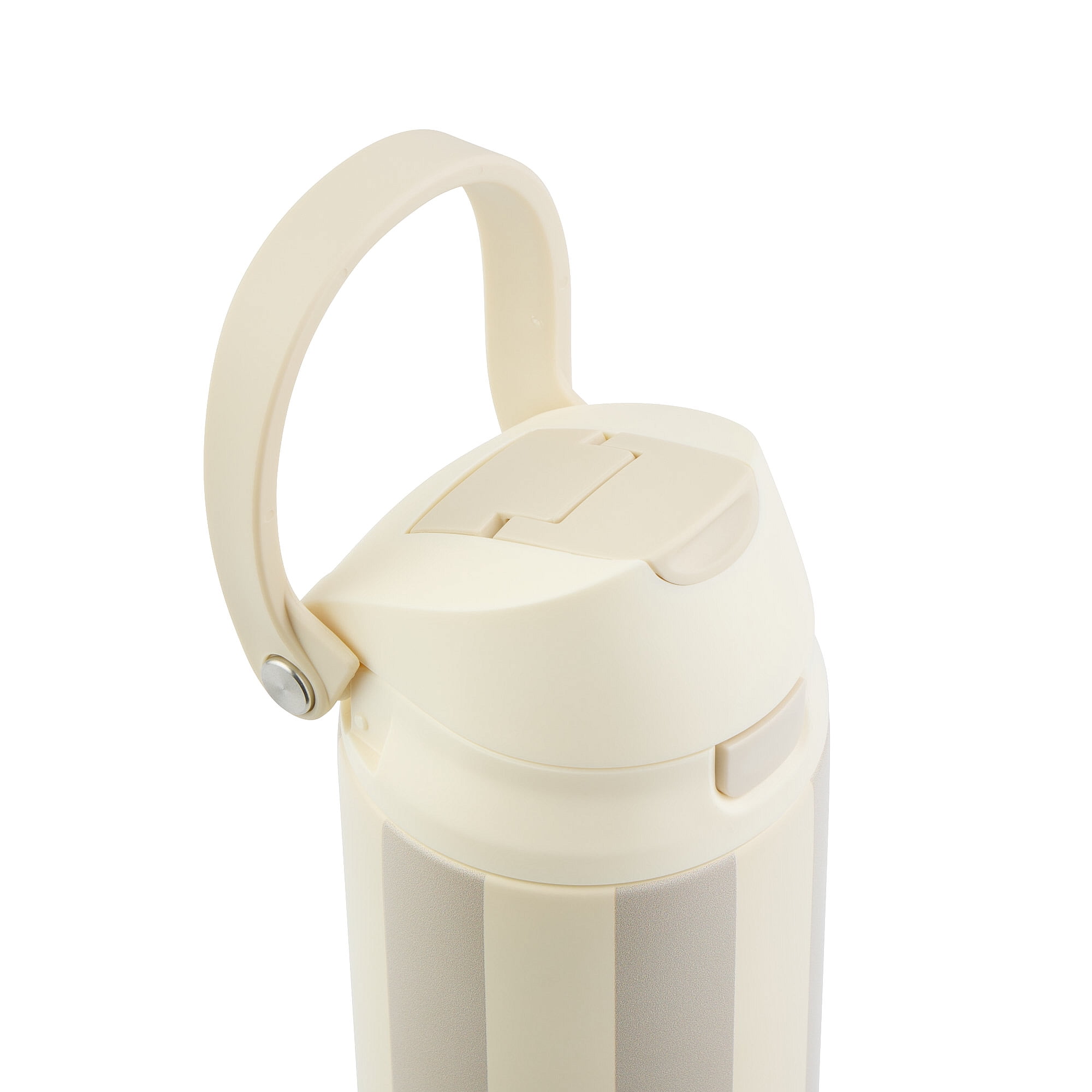 TAL Stainless Steel 2-in-1 Straw and Chug Water Bottle with Push Lid 24 fl oz, Cream Stripe