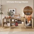 thumbnail image 3 of CHIC HOUSE 70" Sideboard Media Cabinet with Storage, Fluted Wood Buffet Cabinet, Media Console TV Stand Wood Credenza for Living Room, Oak, 3 of 11