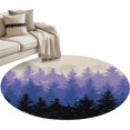 thumbnail image 2 of Fall Forest, Round Area Rug 3.3 FT, Non Slip Small Entryway Kitchen Mat, Autumn Ombre Purple Black Trees Fog Mountain Washable Soft Circular Rug Non-Shedding Door Mat for Bathroom Playroom Kids Room, 2 of 9