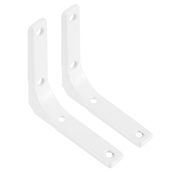 Uxcell 2Pcs Floating Shelf Brackets, 4 x 4 Inch Heavy Duty Wall Shelf Supports, Steel Joint Angle Brackets for Wood Shelves, Cabinets, Countertop Support, White