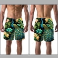 thumbnail image 3 of luoweisi Men's Beach Shorts Quick Dry Swim Trunks with Mesh Lining Peacock XL, 3 of 5