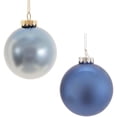 thumbnail image 1 of Kurt Adler80MM Blue Shiny and Matte Glass Ball Ornaments, 6-Piece Set, 1 of 2