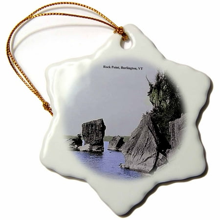 Stores In Burlington Vt 3dRose Rock Point, Burlington, VT (Colorized, Vintage to 1906) - Snowflake Ornament, 3-inch ()