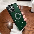 thumbnail image 2 of Compatible with iPhone Case,Glitter Bling Sparkly Diamond Logo View Window Camera Lens Protection ElectroPlated Color Frame Edge Border Clear Soft Phone Case (Green,iPhone 14 Plus), 2 of 8