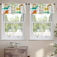 thumbnail image 2 of LALILO Kitchen Curtain Valance Cute White Dinosaur Rod Pocket Window Curtain 52"x 18" Set of 2, 2 of 5