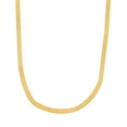 thumbnail image 1 of Ritastephens Sterling Silver Gold Overlay Shiny Herringbone Chain Necklace 5mm 16", 1 of 7