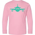 thumbnail image 3 of Inktastic Cute Teal Airplane Long Sleeve Youth T-Shirt, 3 of 5