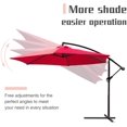 thumbnail image 4 of Devoko 10 Ft Patio Offset Cantilever Umbrella Outdoor Market Hanging Umbrellas with Crank & Cross Base, Red, 4 of 7