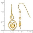 thumbnail image 3 of Finest Gold 14K Yellow Gold Diamond-Cut Open Heart Heart Charm Earrings, 3 of 3