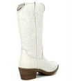 thumbnail image 2 of Steve Madden Hayward Leather Block Heel Round Toe Western Boots White Leather (6, White Leather), 2 of 6
