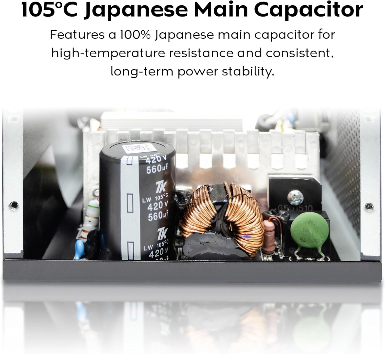 MONTECH BETA 2 550W Power Supply, ATX 3.1 Ready, 80+ Bronze Certified, DC-to-DC Stability, Industrial Japanese Main Capacitor, Full Protection Suite