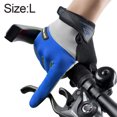 thumbnail image 2 of Guantes de bicicleta de montaña para hombres y mujeres, con almohadilla SBR, protección de nudillos y pantalla táctil, guantes de motocross (azul-negro), 2 of 5
