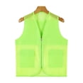 thumbnail image 3 of inlzdz Kids Boys Girls Volunteer Vest Zipper V Neck Sleeveless Tops Mesh Jacket School Camp Fluorescent Green 150, 3 of 5