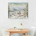 thumbnail image 2 of GOSMITH  Frame Winter Wall Art Snow Tree Canvas Wall Decor Snowing village Hang Artwork Christmas Gift Prints Snowy Mountains and Castle painting for Rustic House Living Room Bedroom, 2 of 4