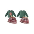 thumbnail image 2 of RUINIXCW Little Girl Christmas Outfit Crew Neck Long Sleeve Sweatshirt  Plaid Skirt, 2 of 8
