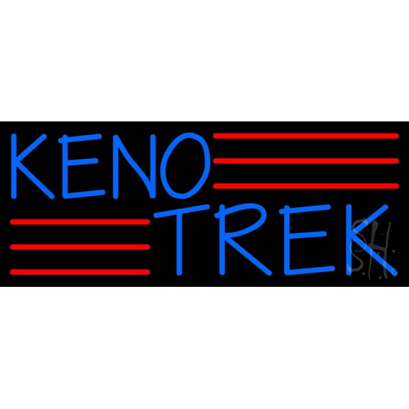 Keno Trek 2 LED Neon Sign 10 x 24 - inches, Black Square Cut Acrylic Backing, with Dimmer - Bright and Premium built indoor LED Neon Sign for wall décor, arcarde, and storefront.