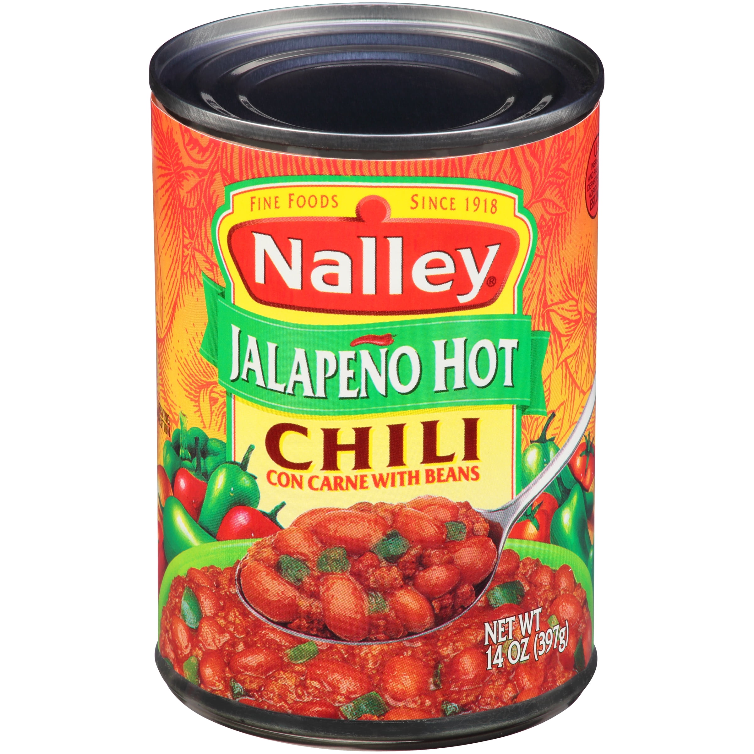 Nalley Jalapeno Hot Chili Con Carne With Beans, 14 oz.